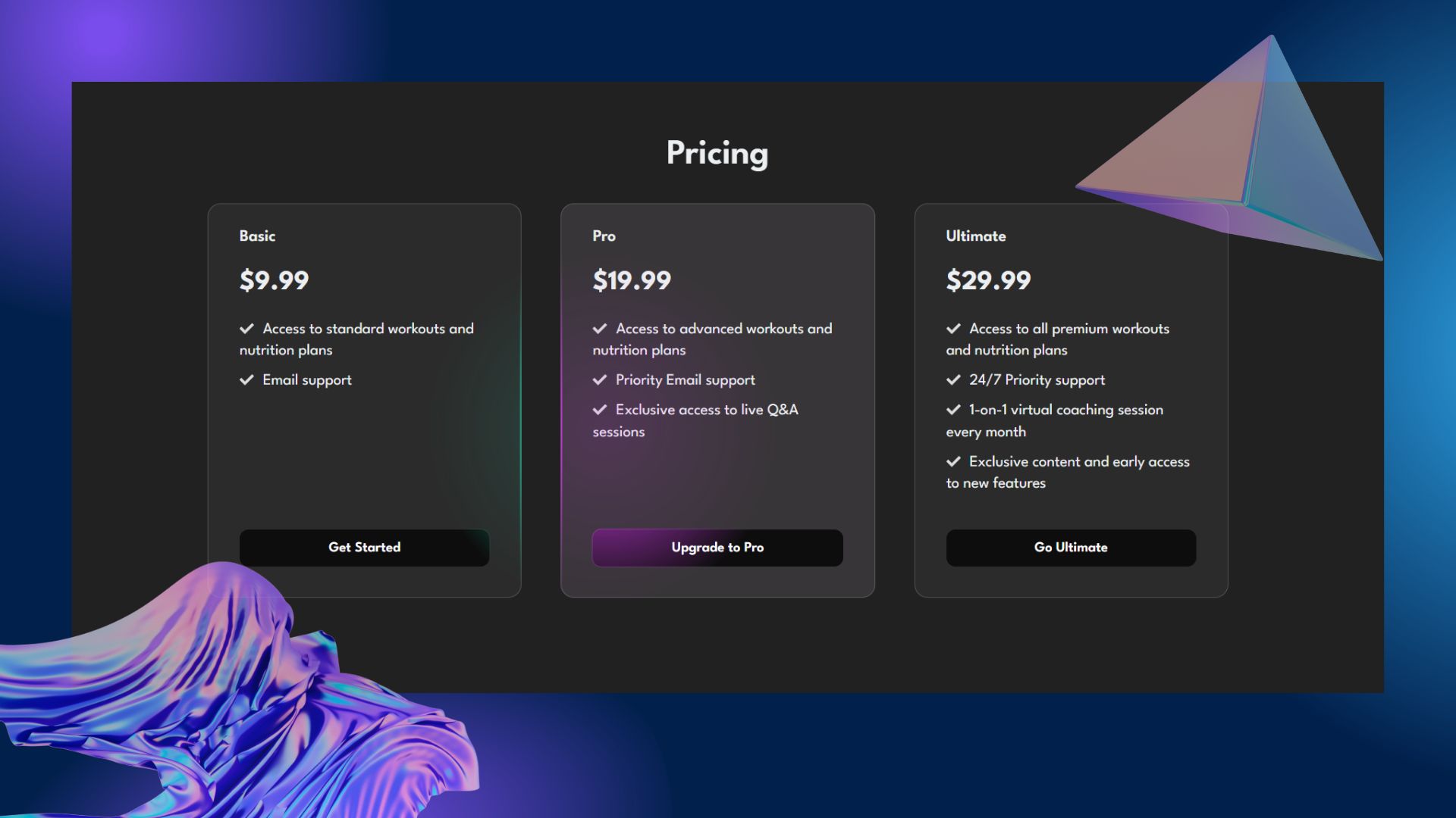 Pricing Page Project